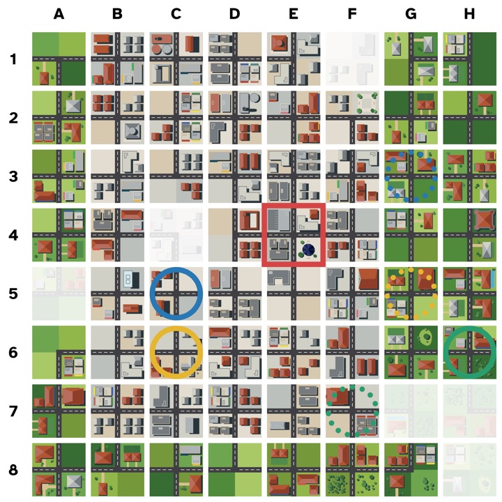 Sample illustrated CaperTrails puzzle map